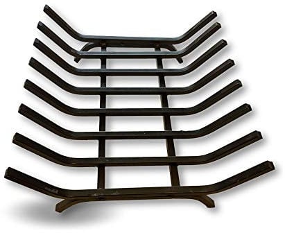 Grille porte bûches en acier forgé 8 barreaux | 40 * 36 * 16 cm | Stockage bois | Support foyers ouverts chenêts | Kibros 4SC4005