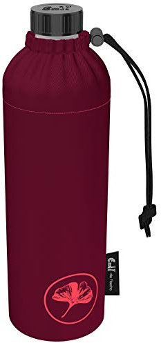 Emil Trinkflasche aus Glas für Mädchen & Jungen isolierte Glasflasche für Schule, Freizeit, Sport: Kinder & Eltern BIO 0,75l Ginkgo (Weithals)