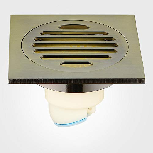 YHSGY Alle Kupfer Deodorant Bodenablauf Messing Bodenablauf Zeichnung Verdickung Duschraum Bodenablauf Quadrat Waschmaschine Bodenablauf 100 * 100Mm