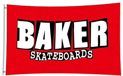 ENMOON Skateboard-Flagge für Baker Fun (0,9 x 1,5 m, lebendige Farben, 150D HD-Druck, Banner mit zwei Messingösen