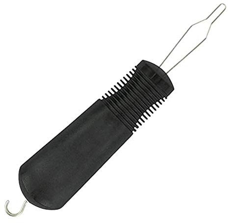 ProLeo Reißverschlusshilfe Anziehhilfe, Knöpfhilfe Knopfschließer, Hilfsmittel für Knöpfe (Schwarz)