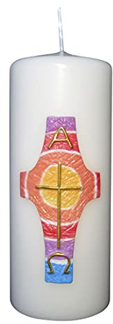 Osterkerze mit Wachsmotiv ca.150x60mm