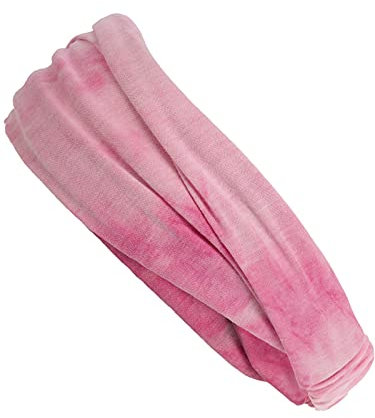 Harrys-Collection Damen Mädchen Haarband in 18 Unifarben, Kopfgröße:Einheitsgröße, Farben:Batik rosa