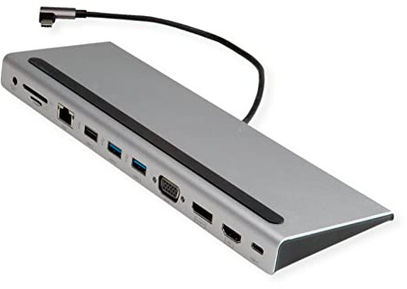 VALUE USB 3.2 Gen 2 Typ C Multiport Docking Station, 4K HDMI/DP, VGA, USB, Card Reader, PD, LAN, Audio
