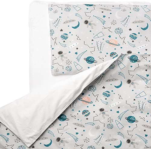 FlyIdeas Baby Bettwäsche Komplett Set 120x150 cm, 100% Reine Zert. Baumwolle Baby Decken Set mit Kissenbezug fur Neugeborenen Kinderbett Stubenwagen & Wiegen, Made in EU