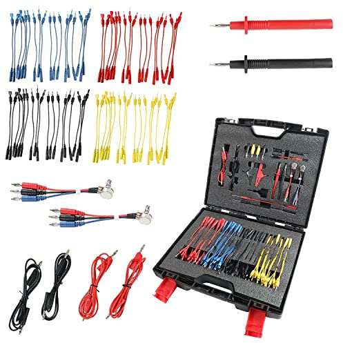MOTOCOCHE 92-tlg Multimeter Messleitungen Set - Multifunktion KFZ Prüfleitungssatz, Kabel Prüfkabel Set für die Kfz-Fehlerdiagnose