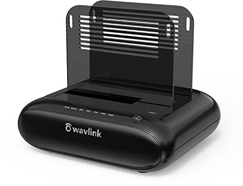 WAVLINK Dock Disque Dur USB 3.0 pour SATA I/II/III de 2,5/3,5 SSD/HDD,Stations d'accueil pour Disque Dur Externe à Double Baie, avec Cadre Fixe,Clone Hors Ligne,UASP 6 Gbit/s [2x16 To] -Mise à Niveau