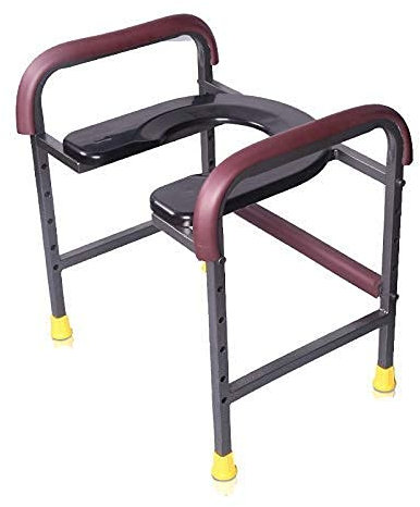 Samnuerly WC-Stuhl, klappbarer Toilettensitz, Metalltoilette für die Verwendung im Badezimmer am Bett, für ältere Menschen, Behinderte und Behinderte