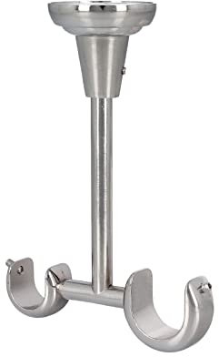 Sento Metall Zubehör für Ø 25 mm Gardinenstangen in Edelstahl Optik Ø 25/19mm Deckenhalter