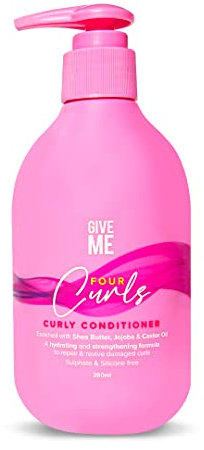 Give Me Cosmetics Four Curls Conditioner, Curly Hair Products, Moisturizing Shea Butter, Sulfate and Silicone Free, Natural Infused with Castor Jojoba and Coconut Oil