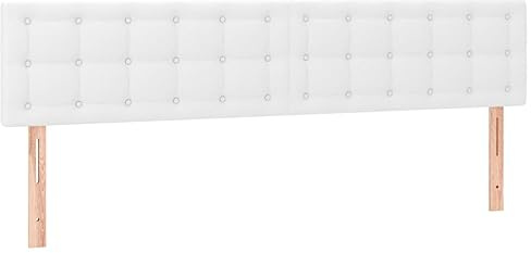 vidaXL Kopfteil Polsterkopfteil Bettkopfteil für Bett Betthaupt Bettrahmen Bettgestell Schlafzimmer Bettzubehör Weiß 160x5x78/88cm Kunstleder