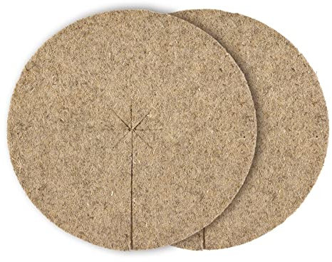 La Cordeline 2 Disques Paillage Naturel 30cm en Chanvre 600g/m²Lot de 2 - Protection Mauvaises Herbes Protection hivernale, Naturelle