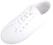 Womens Girls Minimalistic Lace Up Canvas Trainers Sneakers - White - UK 8 / EU 41