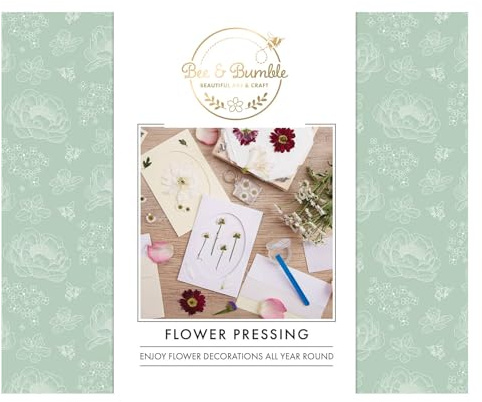 Bee & Bumble Premium Adult and Older Kids Kids Starter Flower Pressing Making Hobby Crafting Kit, Flower Press, Picture Frame, Cards, Bookmarks, Gift Tags, PVA Adhesive, Gift Sets for Hobbies