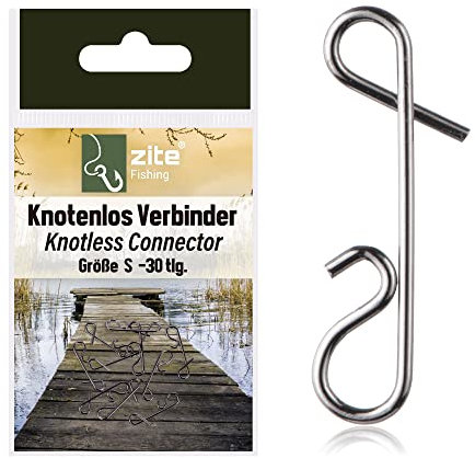 Zite Fishing Knotenlosverbinder Angeln 30 Stück - Angel-Wirbel No Knot Connector Größe S Angelausrüstung - Knotenlos Schnurverbinder als Angelzubehör (S)