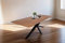 SAM Esstisch 140x80 cm Abby, Akazienholz massiv + nussbaumfarben, Esszimmertisch mit Schweizer Kante, Spider-Metallgestell Schwarz, massiver Holztisch, Tischplatte 26mm