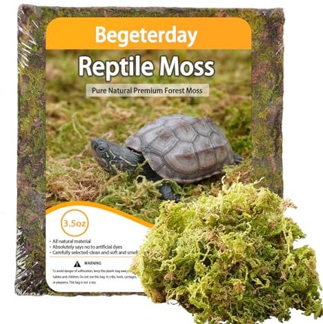 Begeterday 99g Substrats Mousse de Forêt pour Reptiles et Amphibiens, Accessoire idéal pour Les Terrarium de Tortues, idéal pour Conserver l'humidité et la Chaleur en Hiver