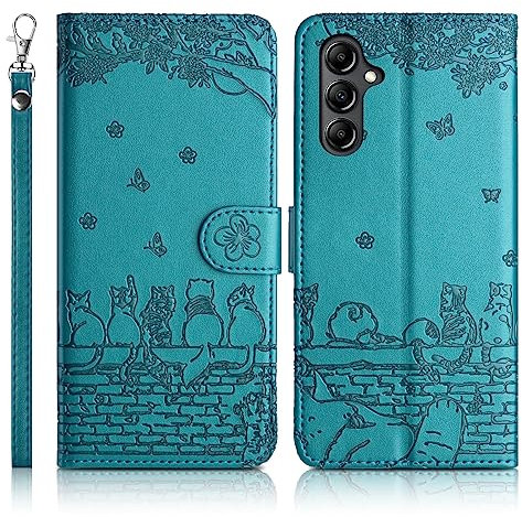 Succtopy Cover per Samsung Galaxy A34 5G Flip Caso in PU Pelle Premium Portafoglio Custodia Samsung Galaxy A34 5G [Protezione Completa] [Slot Scheda] [Kickstand] - Blu