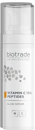 Biotrade Glow Gesichtsserum mit 15% Vitamin C & Peptiden für alle Hauttypen – Anti-Aging Niacinamid & Vitamin C Serum, das die Haut aufhellt und ausgleicht – 100 g