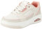 Skechers Women's UNO Court COURTED Style Trainers, Natural Leather Coral Duraleather Trim, 35.5 EU