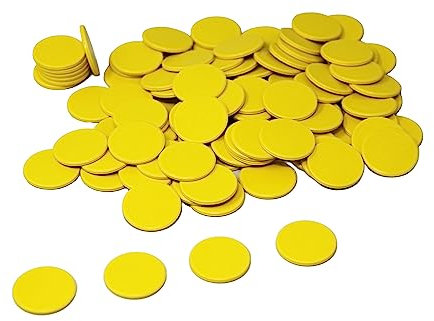 WISSNER Spielchips gelb (100 Stück) aus RE-Plastic® | Zählchips Marker Tokens ø 25 mm