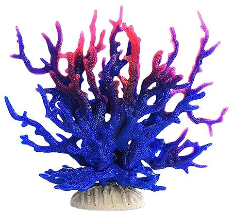 fanelod Corallo Decorativo - Piante Marine finte per Acquario - 6.7x2.6x5.5inch Acquario Statua di Corallo, Piante Marine Scultura di Corallo per Vetrina, Piante Finte per Acquario Paesaggio