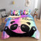 HOSIMA Panda-Bettwäsche-Set für Erwachsene, Jungen und Mädchen, Cartoon-Motiv, niedlicher bunter Panda-Druck, Bettbezug mit 2 Kissenbezügen (Panda S)