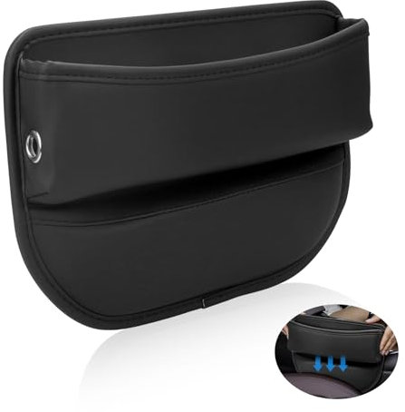Aufbewahrungsbox für Autositze, Autositz Lückenfüller Organizer, Auto Organizer Mittelkonsole, Vordersitz Lückenfüller Autositz Seitentaschen Organizer Für Handys, Geldbörse, Kleinigkeiten(Schwarz)