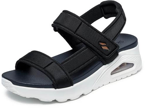 Skechers Damen Uno Sandal Summer Stand2, Black Nylon Trim, 35 EU
