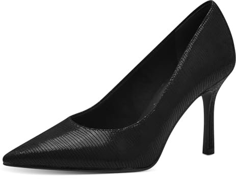 Tamaris Damen Pumps Textil Stilettoabsatz bequem; Black Glam, EU 38