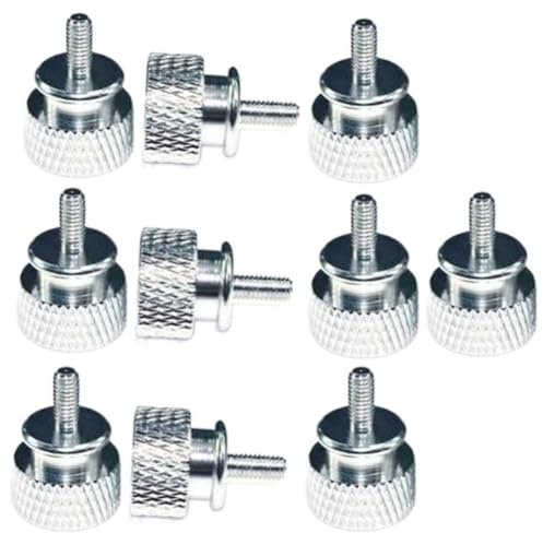 Biwwubik 10 Stück/Set UNC6-32 M3,5 Handschrauben, Computergehäuseschrauben, Rändelschraube mit rundem Kopf, für GPU-Halterung, PSU-Gehäuse, seitliche Panelschraube, PC, Assembler, Wasserkühlung,