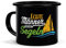 Tassendruck Schwarze Emaille-Tasse mit Spruch - Echte Männer gehen Segeln - Geschenkideen für Sportler, Segler, Segeln Geschenke | Tasse für Männer, Bruchsicher, Schwarz 300 ml