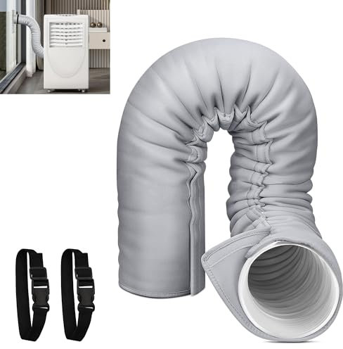 Tragbare AC-Schlauch-Isolierhülse, tragbare Klimaanlagen, isolierte Schlauchabdeckung, passend für Abluftschlauch mit einem Durchmesser von 12,7 cm und 15 cm, einfache Installation mit 2 verstellbaren