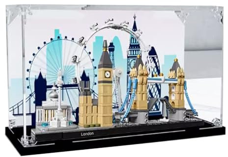 FEIFANBOYANG Transparente Acryl-Vitrine für Lego 21034 Architecture Series London, staubdichte Vitrine, kompatibel mit Lego 21034, staubdichte Displaybox. 30 x 10,9 x 15,7 cm (nur Vitrine)