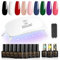 ROSALIND Gelnägel Starterset 14 Stück Gel Nagellack mit UV Lampe Schwarz Weiß Rot Nude Rosa Gelnägel Set UV Nagellack Set Starterset Maniküre