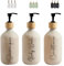 FCINNOVA Distributeur de savon de bain beige mat 500 ml Set de 3 flacons pour gel et shampooing après-shampoing entonnoir pour le remplissage. Ce distributeur de savon de bain est élégant et pratique