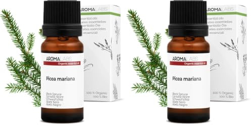 BIO - Black Spruce Essential Oil - 10mL - 100% Pure, Natural, Chemotyped and AB/Cosmos Certified - AROMA LABS (French Brand) (Pack of 2)
