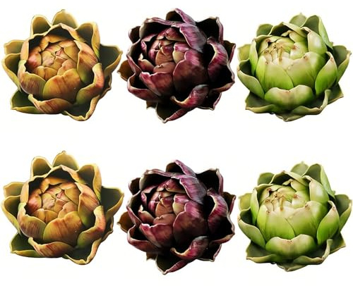 WESAPPINC Large Artificial Artichoke Fake Vegetables and Fruits for Kitchen Home Table Wedding Decorations (Color)