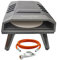 SANTOS Pizzaofen O-120 - inkl innovativem Pizza-Drehteller & U-Brenner - Pizzastein Ø30,5cm - 360° Bräunung - Gas-Pizzaofen - inkl. passender Abdeckhaube
