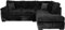 AMALFI LUXOR Jumbo Cord Sofa Set (Black, Right Hand Facing)