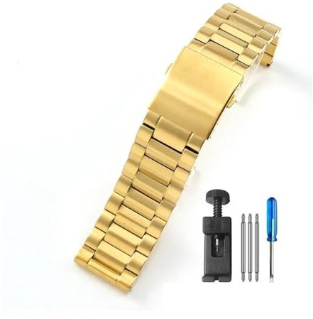 TVKSIPAR Passend For Diesel DZ4316 DZ7395 DZ7305 DZ7330 4358 Uhr 24 Mm 26 Mm 28 Mm Duty-Edelstahlarmband For Herrenarmband(DS-G01-Golden,22mm)