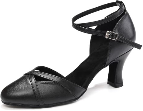 ZYXWVU Donna Scarpe da Ballo Latino Punta Chiusa Salsa Tango Scarpe 38.5 EU