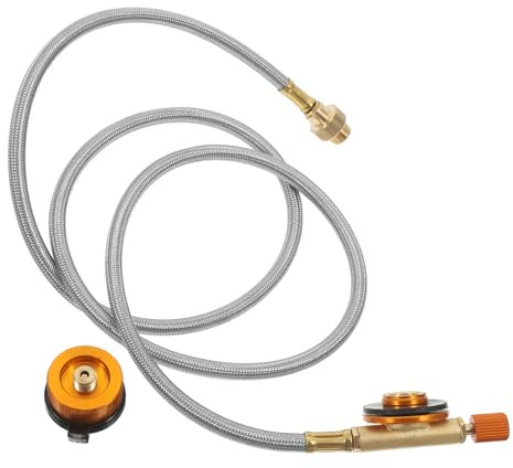 Yardwe Camping-Gasschlauch Campingkocher -Adapter Gasgrill-Zubehör EIN-/Aus-Steuerventil Gasadapter Für Kleine Tanks -Nachfüllset -Flaschen-Adapter Kupfer