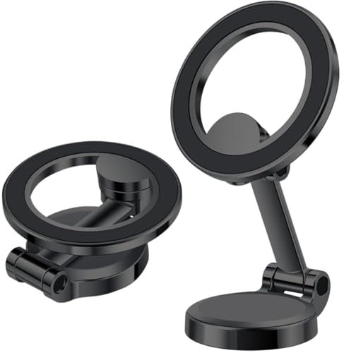 Handyhalterung Auto Magnet für [Faltbar & Vollmetall] MagSafe Autohalterung, 360° Faltbar Handyhalterung Auto Magnet, Magnetische Handy Halterung Auto für iPhone 16 Pro Max 15 14 13 12