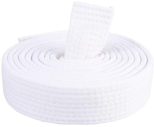 CREATCABIN Weiße Karate Gürtel Polyester Kampfsport Gürtel Judo Brasilianisches Jiu Jitsu TKD Aikido Einheitlicher Ranggürtel Universelle Passform Taekwondo Gürtel Für Erwachsene Männer Sport 300cm