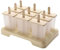Ice Lolly Cream Maker Mold Tray DIY Popsicle Mould Yogurt Icebox with Sticks (Beige)