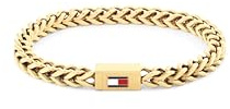 Tommy Hilfiger Jewelry Men's Chain Bracelet in Stainless Steel with the Iconic Tommy Hilfiger Flag - Available in Silver, Gold or Black
