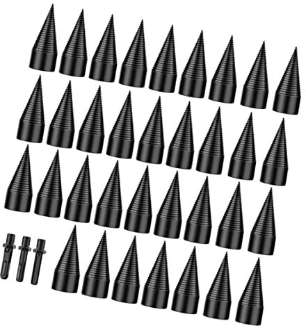 Veemoon 1 Set Log Splitter Drill Bit Tool Woodworking Kit with Heavy Duty Impact Resistant Design for Easy Firewood Splitting for Home Camping Outdoor Use