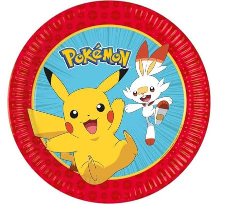 Pappteller Pokemon, 8 Stück