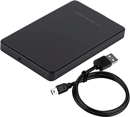 Boîtier de Disque Dur Portable IDE 2,5 Pouces USB 2.0 boîtier de Disque Dur Haute Vitesse Stockage Externe pour Ordinateur Portable de Bureau matériau ABS Noir 12 x 7,5 x 1,2 cm